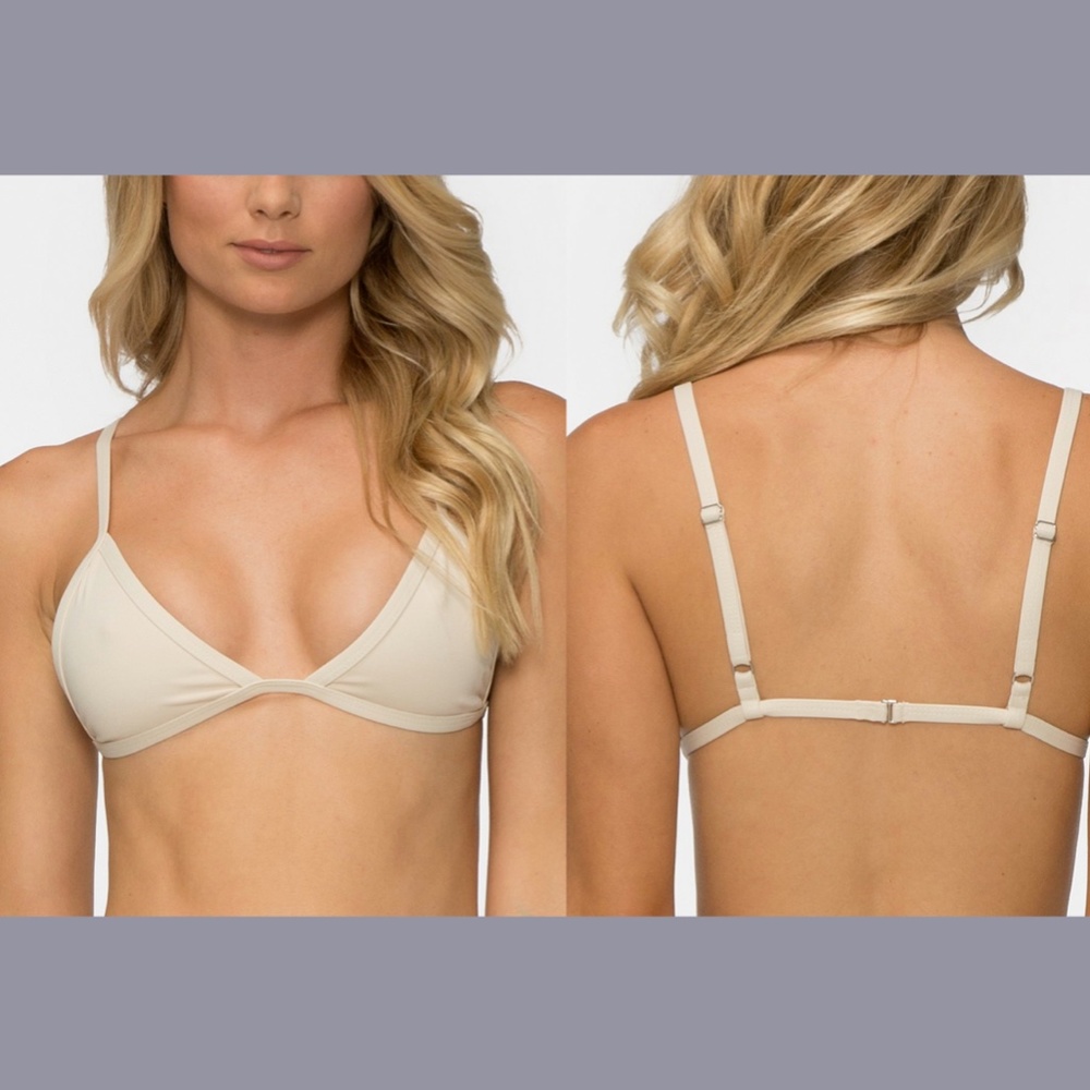 NEW Tavik [‎ Medium ] Jett Triangle Bikini Top + Jax Side Tie Bottom Tapioca - Picture 10 of 12